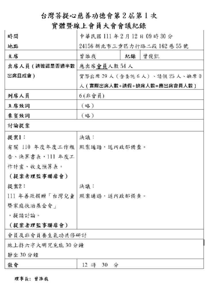 會議紀錄